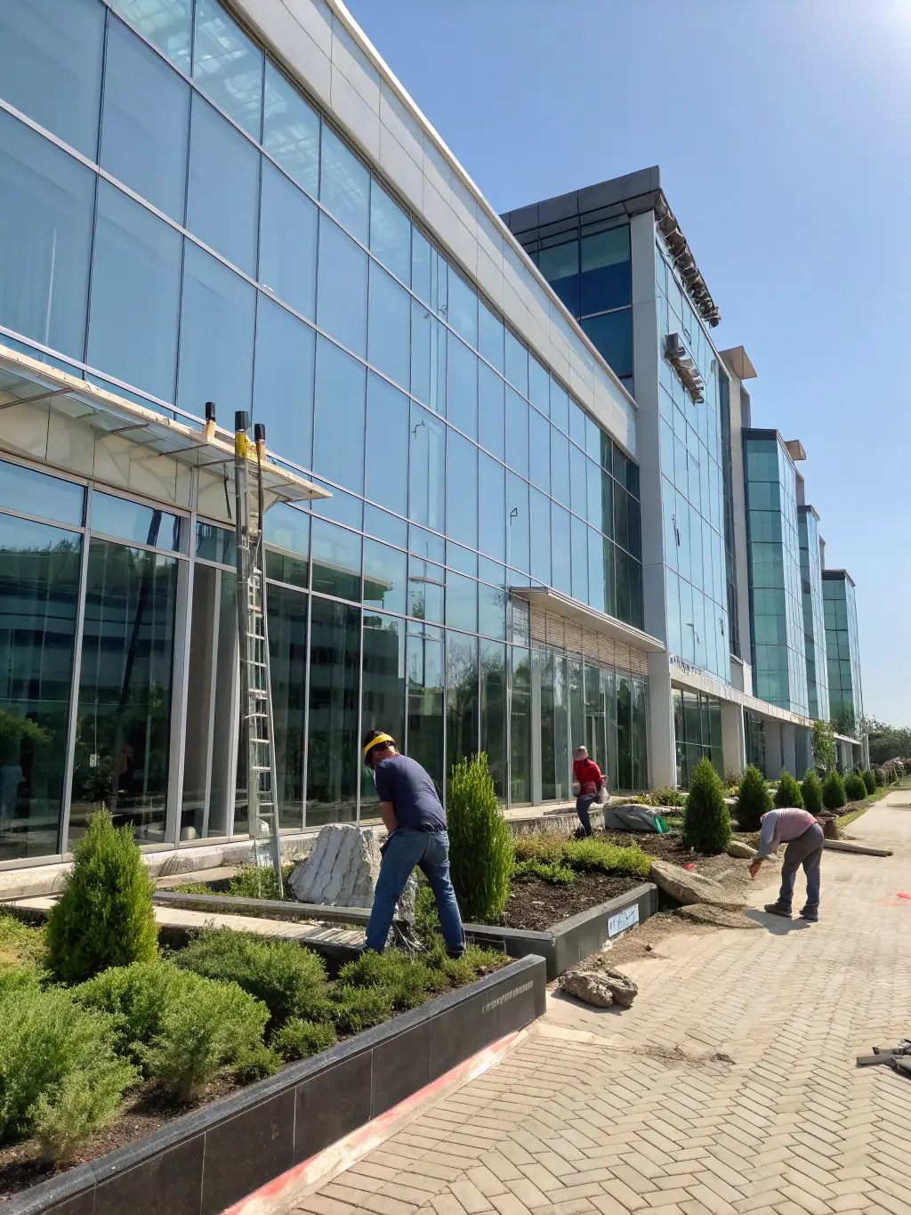 A brochure cover showing modern skyscrapers and construction equipment, with the Sky Scraper Zone logo.
